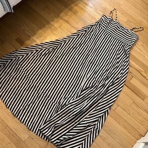 Cupshe black and white striped maxi dress